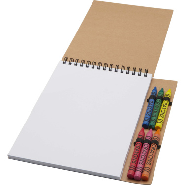 Logo trade promotional giveaway photo of: Doodle A5 spiral soft cover notebook and crayon set