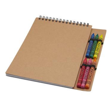 Logo trade promotional products picture of: Doodle A5 spiral soft cover notebook and crayon set