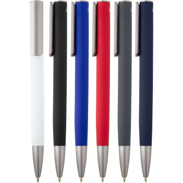 Logo trade corporate gifts image of: Ziggur aluminium ballpoint pen (blue ink)