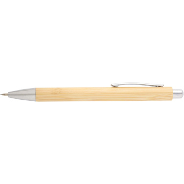 Logo trade corporate gifts picture of: Oblys bamboo ballpoint pen and mechanical pencil set (black ink)