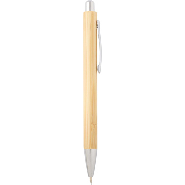 Logo trade advertising products picture of: Oblys bamboo ballpoint pen and mechanical pencil set (black ink)