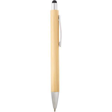 Logo trade promotional products image of: Oblys bamboo ballpoint pen and mechanical pencil set (black ink)