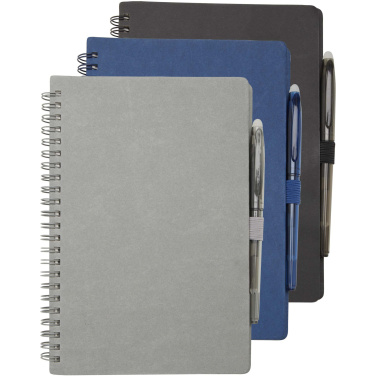 Logo trade promotional merchandise picture of: Slate reusable soft cover notebook and pen set (black ink)