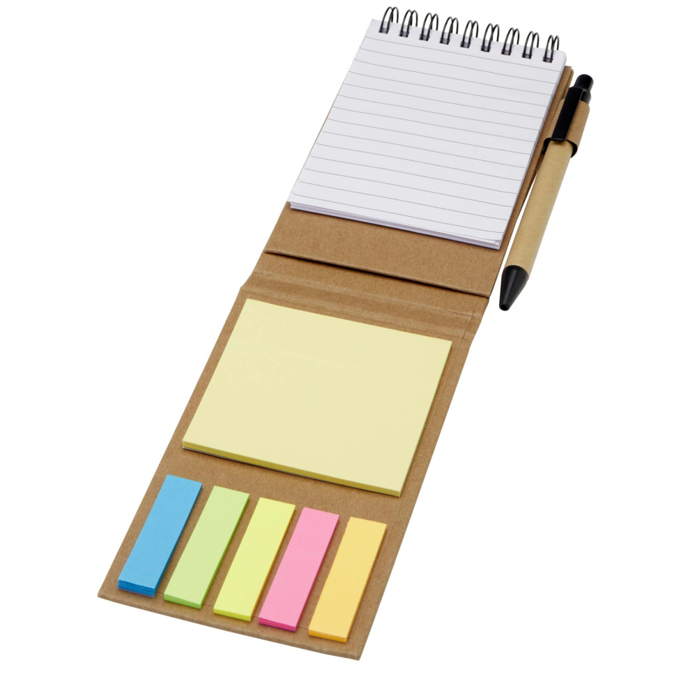 Logo trade advertising product photo of: Flipper sticky notepad with ballpoint pen (black ink)