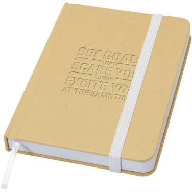 Logo trade promotional merchandise image of: Reed A6 recycled hard cover notebook with plain pages