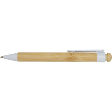 Logotrade corporate gift picture of: Rattan bamboo and recycled plastic ballpoint pen (black ink)