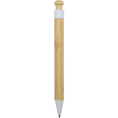 Logotrade promotional product picture of: Rattan bamboo and recycled plastic ballpoint pen (black ink)