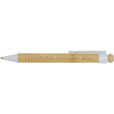 Logotrade advertising product image of: Rattan bamboo and recycled plastic ballpoint pen (black ink)