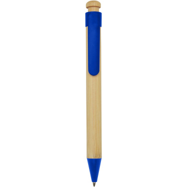 Logotrade promotional product image of: Rattan bamboo and recycled plastic ballpoint pen (black ink)