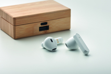 Logo trade promotional items picture of: TWS earbuds in bamboo case