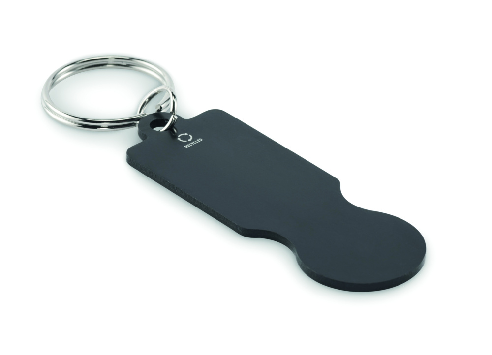 Logo trade promotional gifts image of: Key ring with trolley token