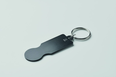 Logo trade promotional gifts image of: Key ring with trolley token