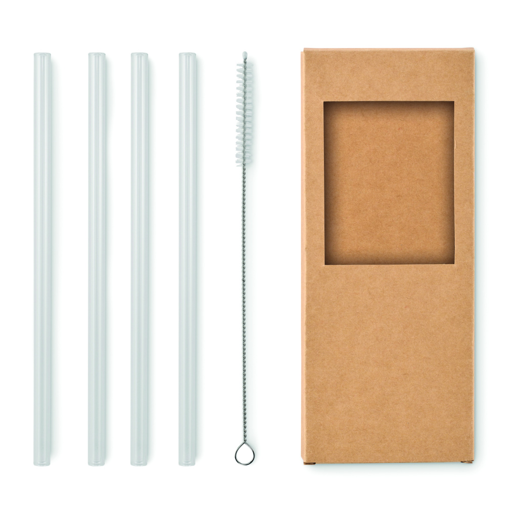 Logotrade promotional merchandise image of: 4 reusable glass straws