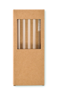 Logotrade promotional gift picture of: 4 reusable glass straws