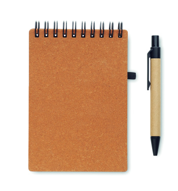 Logo trade promotional merchandise image of: Recycled notebook with ball pen