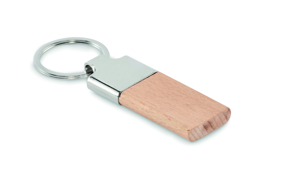 Logo trade promotional gifts image of: Key ring with rubber wood