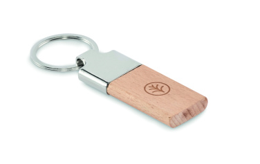 Logo trade advertising product photo of: Key ring with rubber wood