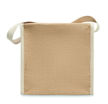 Logo trade promotional giveaway photo of: Jute and canvas cooler bag 3L