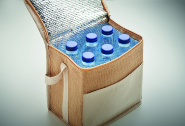 Logotrade corporate gift picture of: Jute and canvas cooler bag 3L