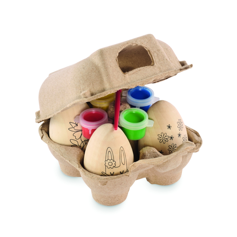 Logotrade promotional product picture of: Wooden eggs painting set