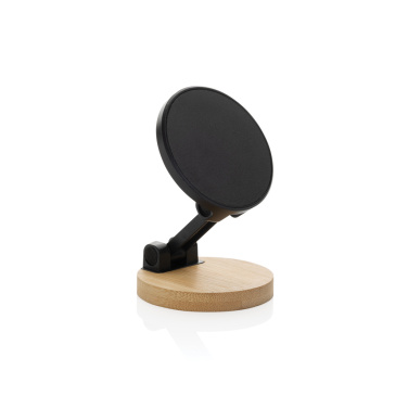 Logotrade promotional item picture of: Magmount RCS recycled plastic and bamboo phone stand