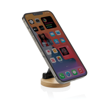 Logotrade business gift image of: Magmount RCS recycled plastic and bamboo phone stand