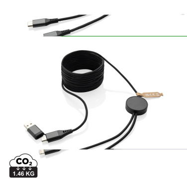 Logo trade promotional merchandise image of: Terra RCS recycled PET 3 meter  4-in-1 cable