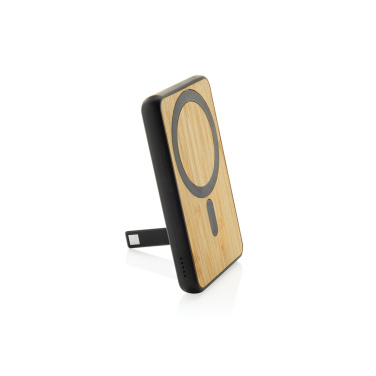 Logo trade promotional gift photo of: Zen RCS rplastic 5000 mah 5W magnetic bamboo powerbank