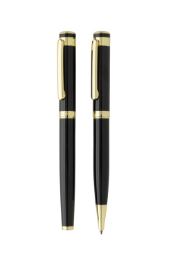 Logotrade business gift image of: Swiss Peak Luca RCS recycled brass deluxe pen set