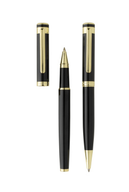 Logo trade promotional giveaways image of: Swiss Peak Luca RCS recycled brass deluxe pen set