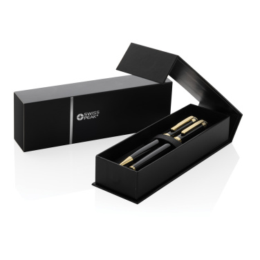 Logo trade promotional merchandise photo of: Swiss Peak Luca RCS recycled brass deluxe pen set