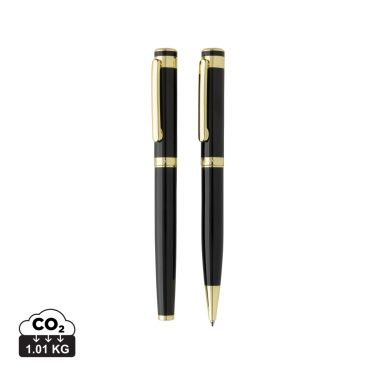 Logotrade business gift image of: Swiss Peak Luca RCS recycled brass deluxe pen set