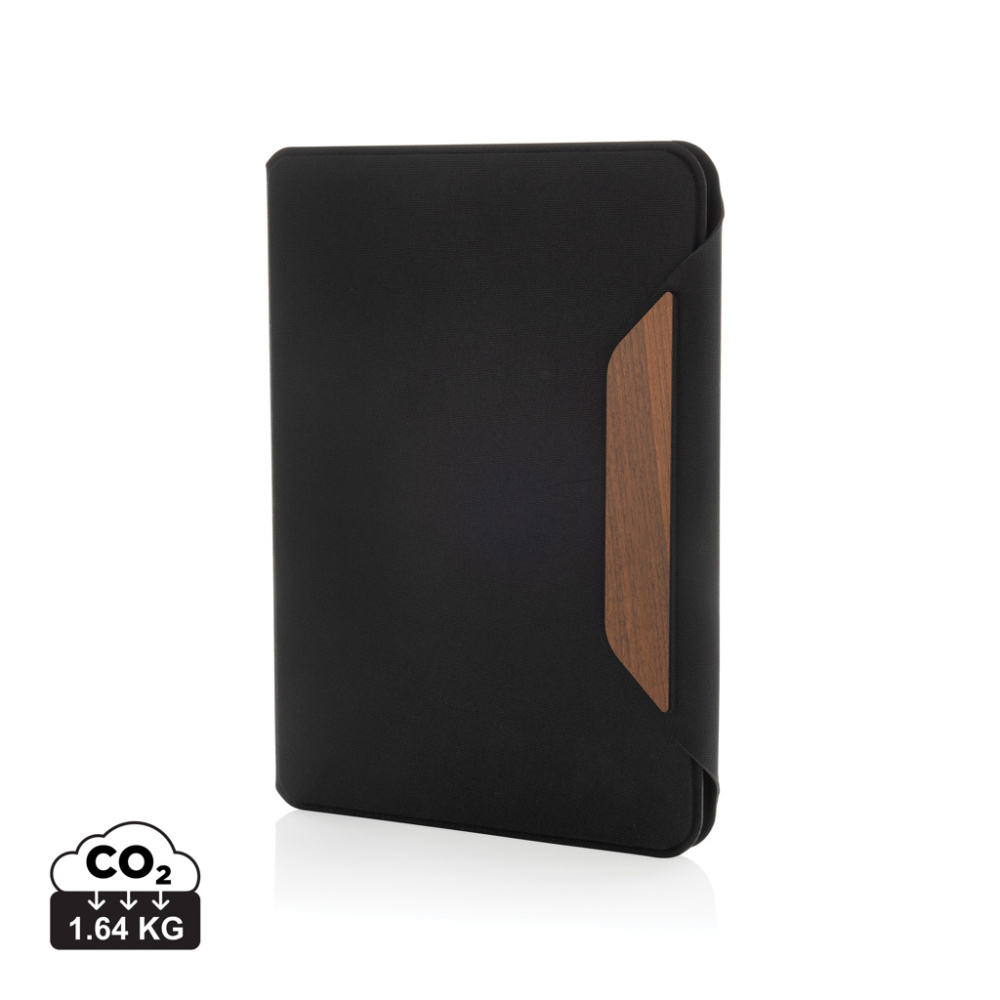 Logotrade promotional gift image of: Teri AWARE™ RPET and walnut A5 portfolio