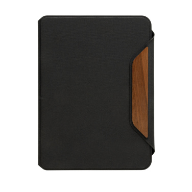 Logotrade promotional giveaway image of: Teri AWARE™ RPET and walnut A5 portfolio