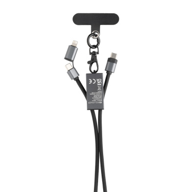 Logo trade promotional product photo of: Terra RCS recycled PET phone cord with dual charge cable