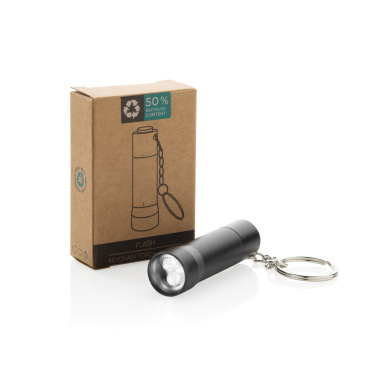 Logo trade business gift photo of: Flash RCS recycled aluminium keychain torch