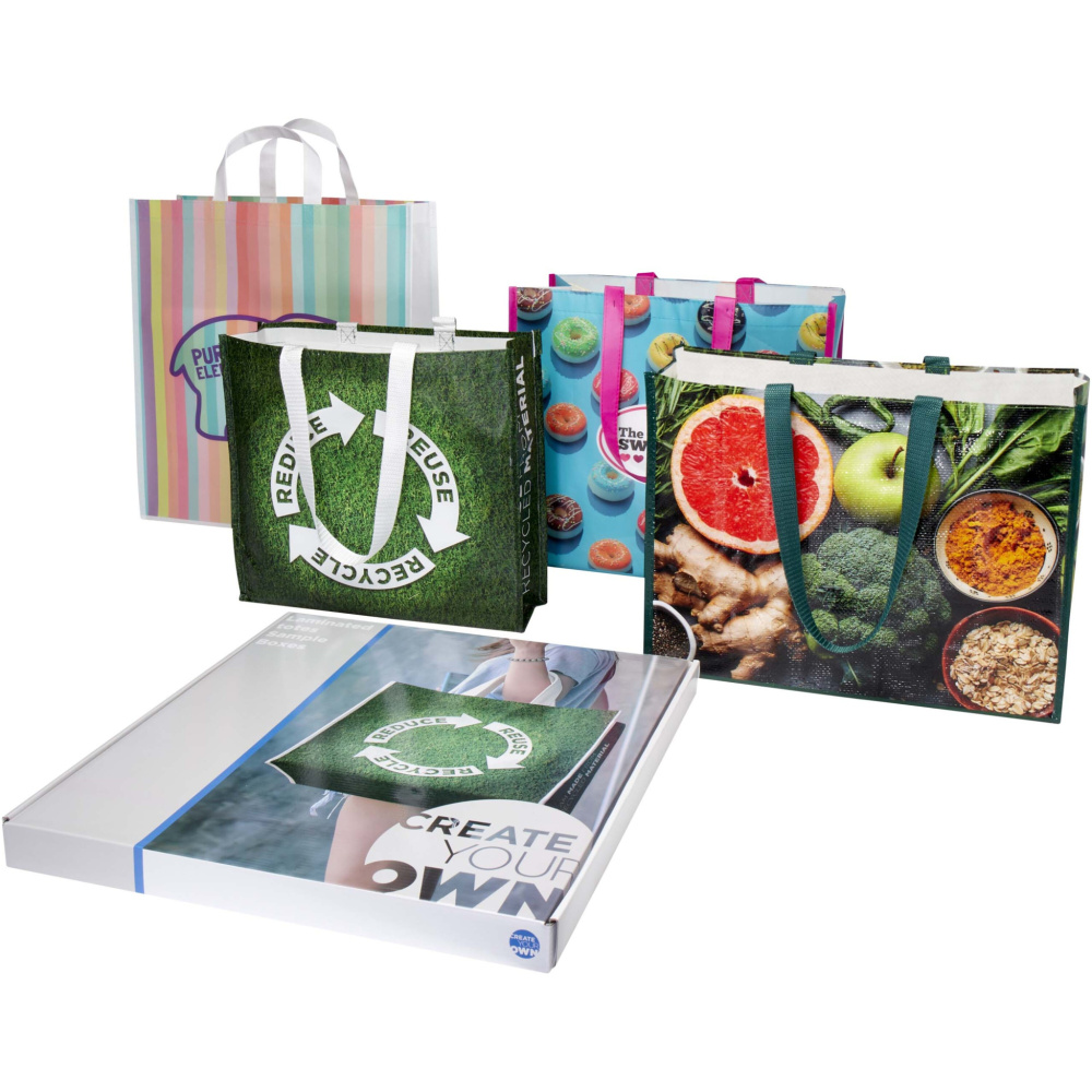 Logo trade promotional merchandise image of: Laminated totes sample box