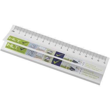 Logo trade promotional products image of: Sticky-Mate® recycled sticky notes with printed 15 cm ruler