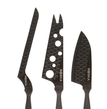 Logo trade promotional gift photo of: BOSKA Cheese Knife Set Monaco+ Black