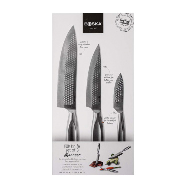 Logo trade advertising product photo of: BOSKA Kitchen Knives Monaco+, set of 3