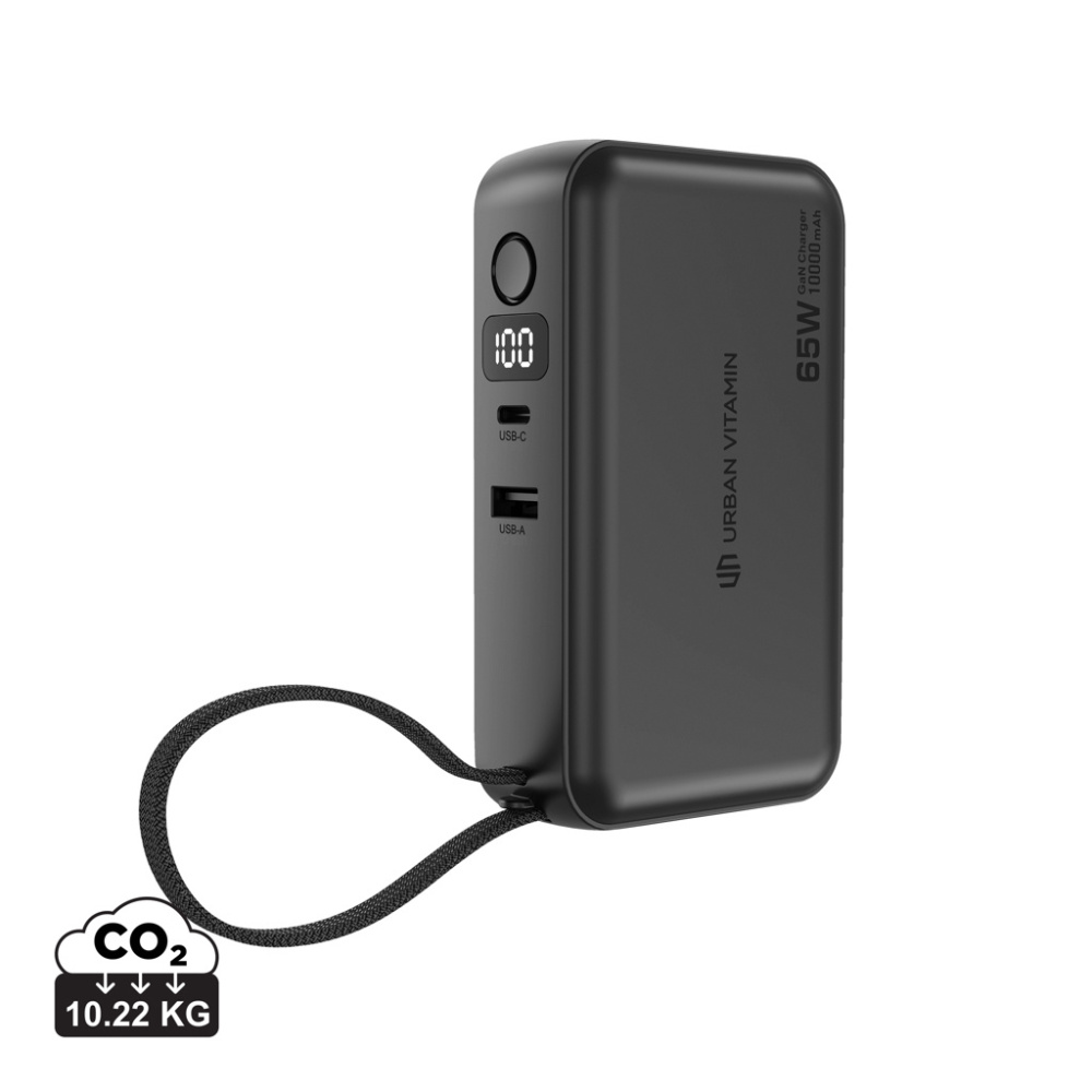 Logo trade promotional giveaways image of: Urban Vitamin Eureka hybrid GANcharger 10000mah powerbank65W