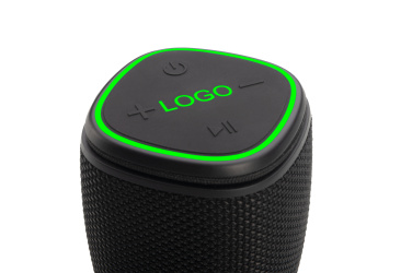 Logo trade promotional giveaway photo of: Bluetooth speaker HERMON Schwarzwolf