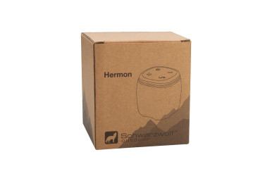 Logo trade promotional merchandise picture of: Bluetooth speaker HERMON Schwarzwolf