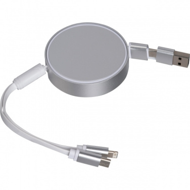 Logo trade promotional merchandise image of: Charging cable made from recycled aluminum Ostend