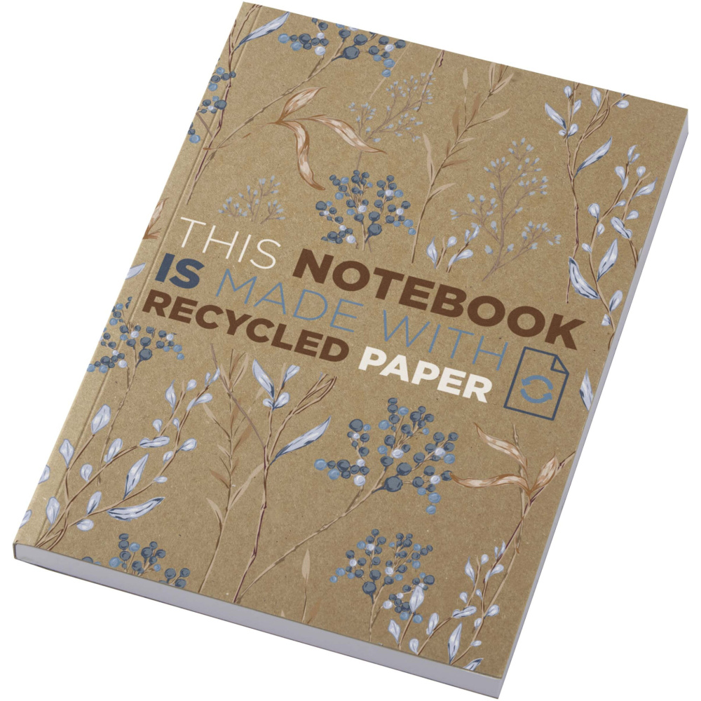 Logo trade promotional item photo of: Novella Austen A5 recycled soft cover kraft notebook - 100 sheets