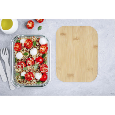 Logo trade business gift photo of: Roby glass lunch box with bamboo lid