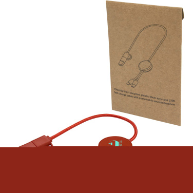 Logotrade advertising product image of: Citala 5-in-1 recycled plastic 30 cm data sync and 27W fast charge cable