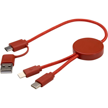Logo trade business gifts image of: Citala 5-in-1 recycled plastic 30 cm data sync and 27W fast charge cable