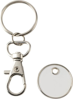 Logo trade promotional item photo of: Rory keyring with trolley coin