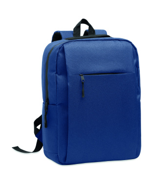 Logotrade promotional giveaway picture of: Slim 15 inch laptop backpack made of 600D RPET polyester with a 210D lining and customizable printing